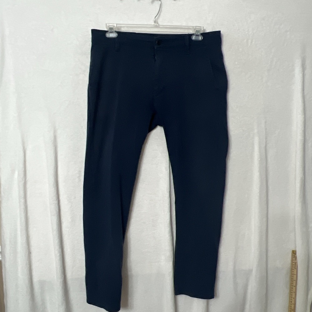 34 Heritage Verona Pants Men's Size 36x30 Navy Blue Dress Pant Mid Rise Slim Leg